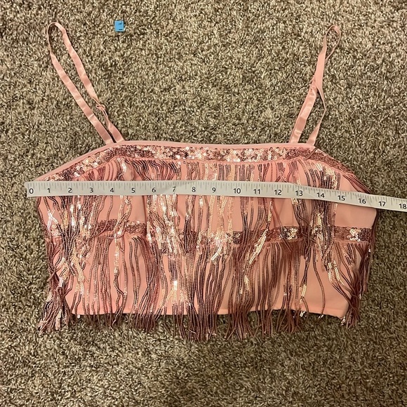 Altard state pink sequin Fringe Two-Piece Set size large - Picture 10 of 16